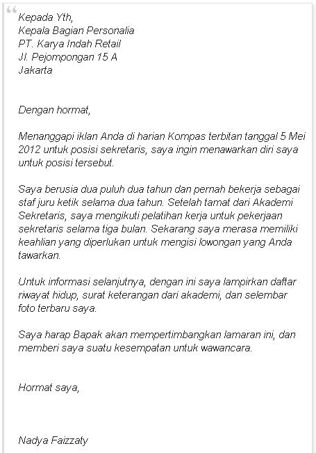 Contoh Surat Lamaran Kerja Terbaru | Info Unik Dan Menarik